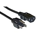 15 Feet (4.5 Meters) 18AWG 3 Prong Monitor (Universal Power Cord) Computer Power Cord 15ft (4.5M) 3 conductor (IEC320 C13 to NEMA 5-15P) 10 Amp AC