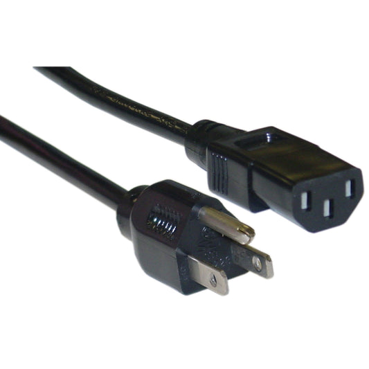 15 Feet (4.5 Meters) 18AWG 3 Prong Monitor (Universal Power Cord) Computer Power Cord 15ft (4.5M) 3 conductor (IEC320 C13 to NEMA 5-15P) 10 Amp AC