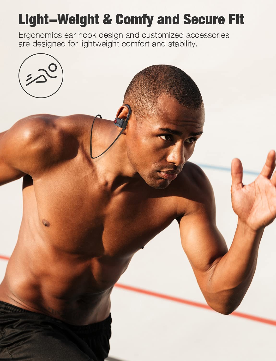 Otium Bluetooth Earbuds Wireless Headphones Bluetooth Headphones, Sports Earbuds, IPX7 Waterproof Stereo Earphones for Gym Running 15 Hours Playtime