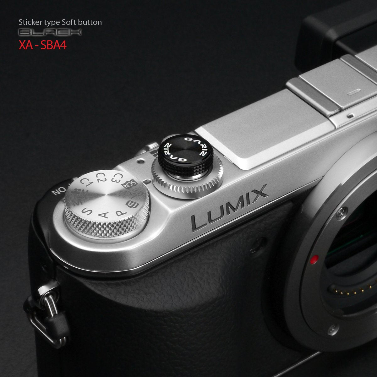 Gariz Metal XA-SBA4 Camera Sticker Type Soft Button for Sony, Fuji, Canon, Nikon, Lumix, Leica, Black