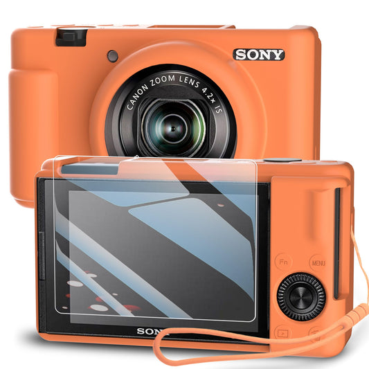 TUOOUT Offers a Silicone Protective case for the Sony ZV-1ii Digital Camera, Complete with a Screen Protector and Lanyard, Making it an Excellent