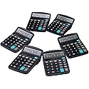 LICHAMP Desk Calculators with Big Buttons and Large Display, Office Desktop Calculator Basic 12 Digit with Solar Power and AA Battery (Included), 6