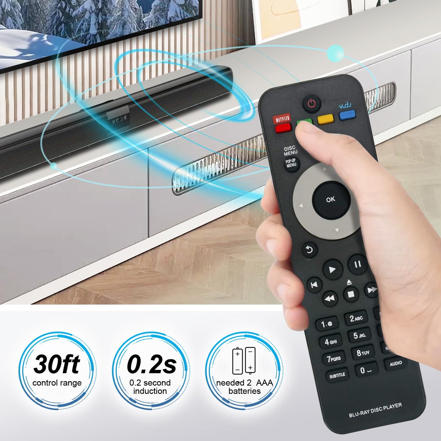 Beyution Replacement Remote Control Fit for Philips Blu-ray Disc DVD Player BDP2180X BDP3400 BDP3480DS3110 BDP2100 BDP2180 BDP3400 BDP3480 BDP3300