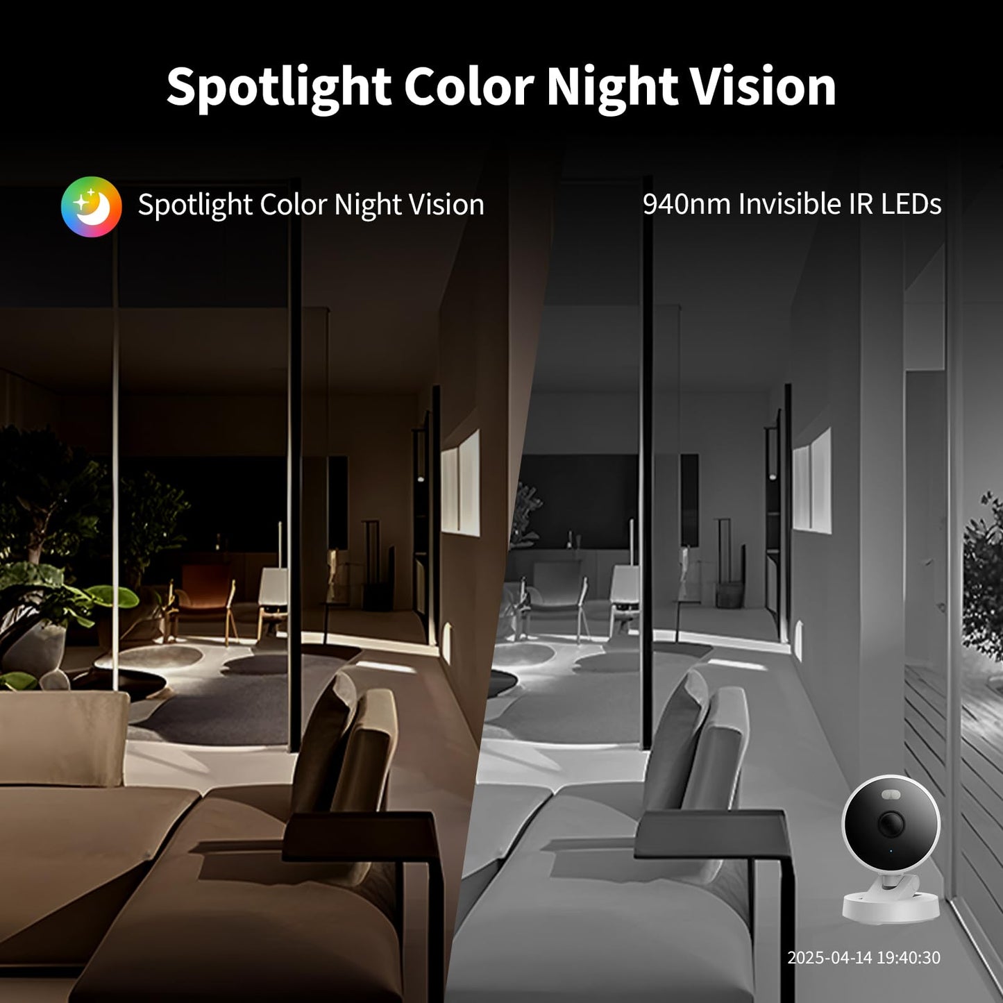 Aqara G100, 2K Indoor/Outdoor Security Camera, HomeKit Secure Video, 2-Way Audio, Spotlight Color/IR Night Vision, AI Detection, 140° FOV, Wi-Fi 6