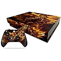 MightySkins Skin Compatible with Microsoft Xbox One X - Golden Dragon | Protective, Durable, and Unique Vinyl Decal wrap Cover | Easy to Apply