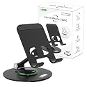 Uncaged Ergonomics 360° Swivel Rotating Adjustable Phone Stand for Desk, Portable & Foldable Cell Phone Stand for Desk, Compact Mobile Stand