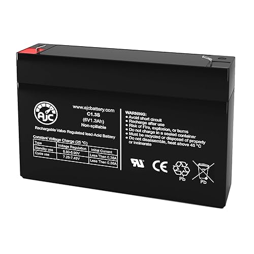 AJC Battery Compatible with Toyo 3FM1.3 6V 1.3Ah Sealed Lead Acid Battery