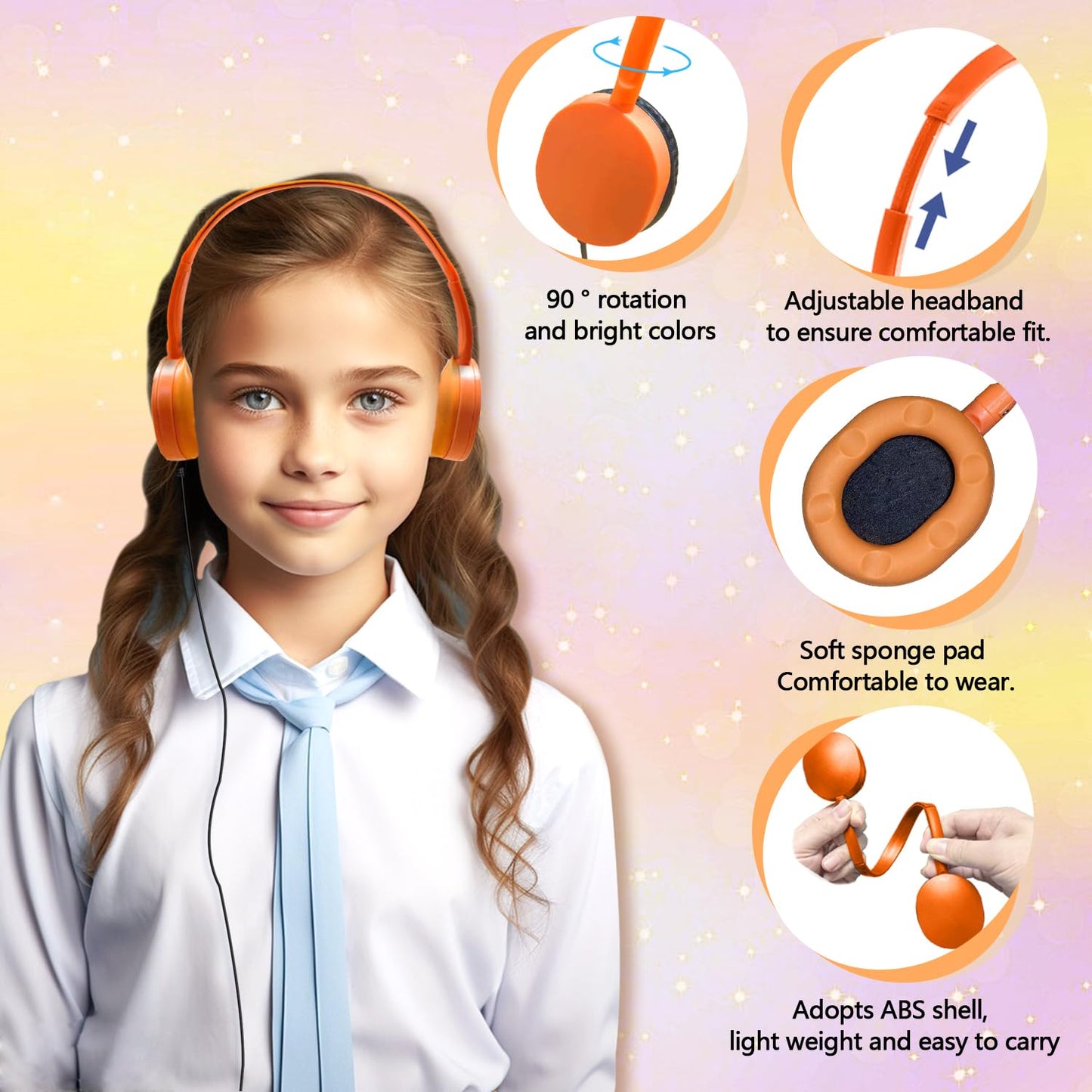XOSDA 25 Pack Bulk Headphones Classroom for School Kids Students Teen Boys Girls Children Baby Toddler and Adult (Multi Colored)