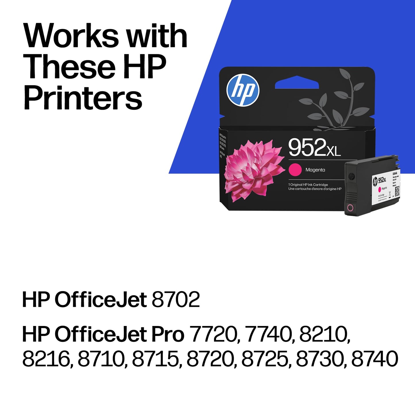HP 952XL Magenta High-Yield Ink Cartridge | Works with OfficeJet 8702, Pro 7720, 7740, 8210, 8710, 8720, 8730, 8740 Series | L0S64AN