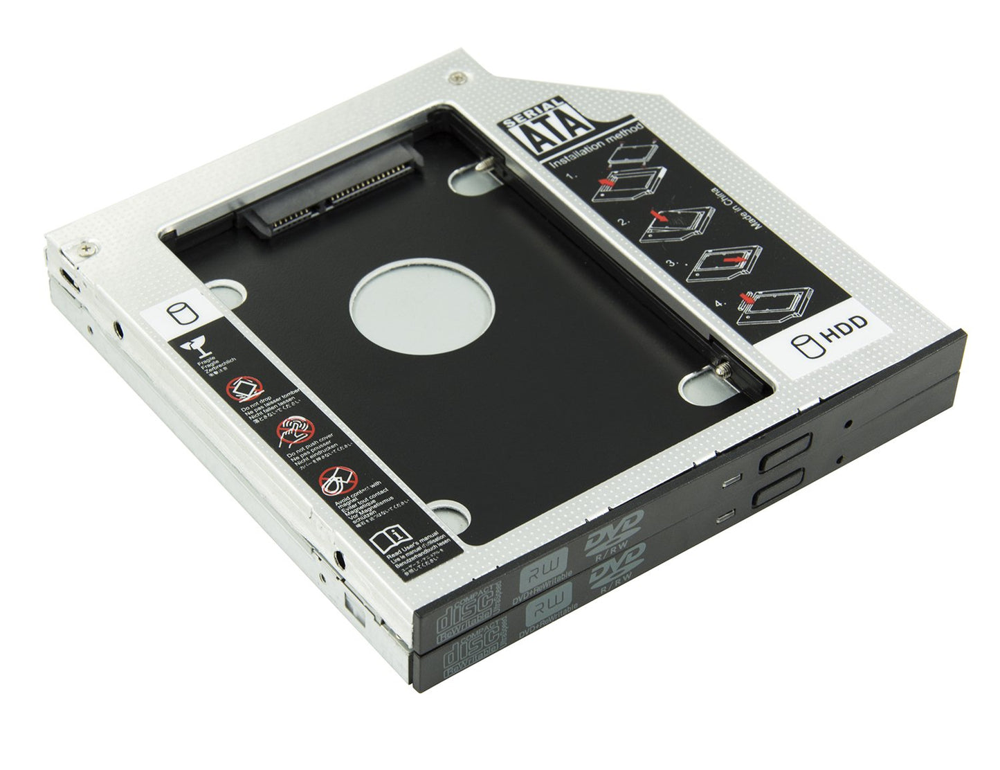Highfine Universal 9.5mm SATA to SATA 2nd SSD HDD Hard Drive Caddy Adapter Tray Enclosures for DELL HP Lenovo ThinkPad ACER Gateway ASUS Sony Samsung