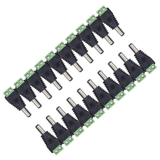 UltraPoE 40-Pack Male DC 12V 5A Barrel Plug Connector 5.5mm x 2.1mm,Power Adapter Jack for Led Light Strip CCTV Security Camera Monitoring Cable Wire