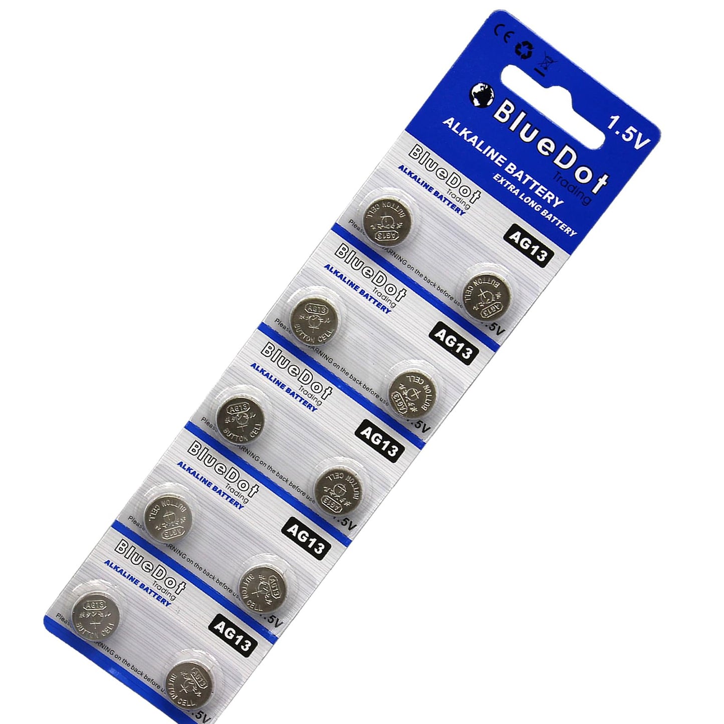 BlueDot Trading AG13 LR44 LR1154 SR44 A76 357A 303 357 LR44 Alkaline Button Coin Cell 1.5v Battery for Watches, calculators, and Toys, Quantity 10…