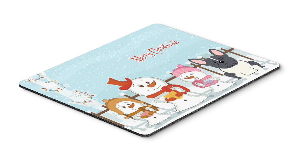 Caroline's Treasures BB2343MP Merry Christmas Carolers French Bulldog Black White Mouse Pad, Hot Pad or Trivet for Home Office Gaming Working