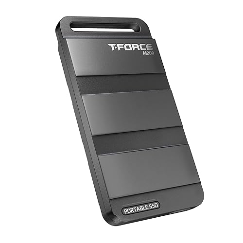 TEAMGROUP T-Force M200 Portable SSD 500GB USB3.2 Gen2x2 Type-C Read/Write 2000MB/s Compatible with PS5 & Xbox & Chrome OS (T8FED9500G0C102)