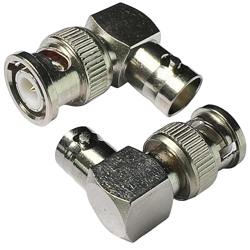 CESS BNC Right Angle Adapter - Male to Female & Female to Male Elbow (2 Pack)