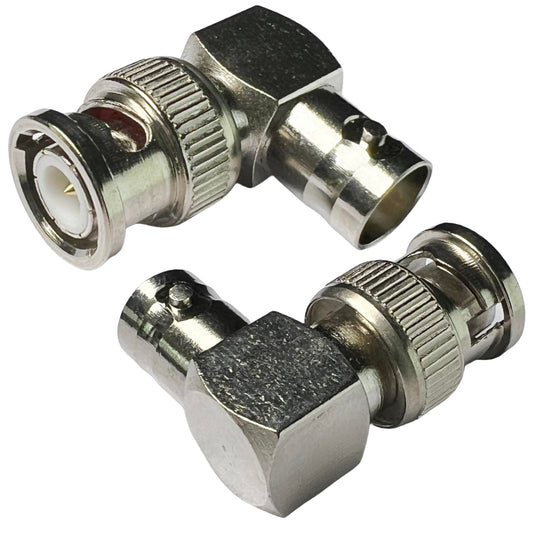 CESS BNC Right Angle Adapter - Male to Female & Female to Male Elbow (2 Pack)