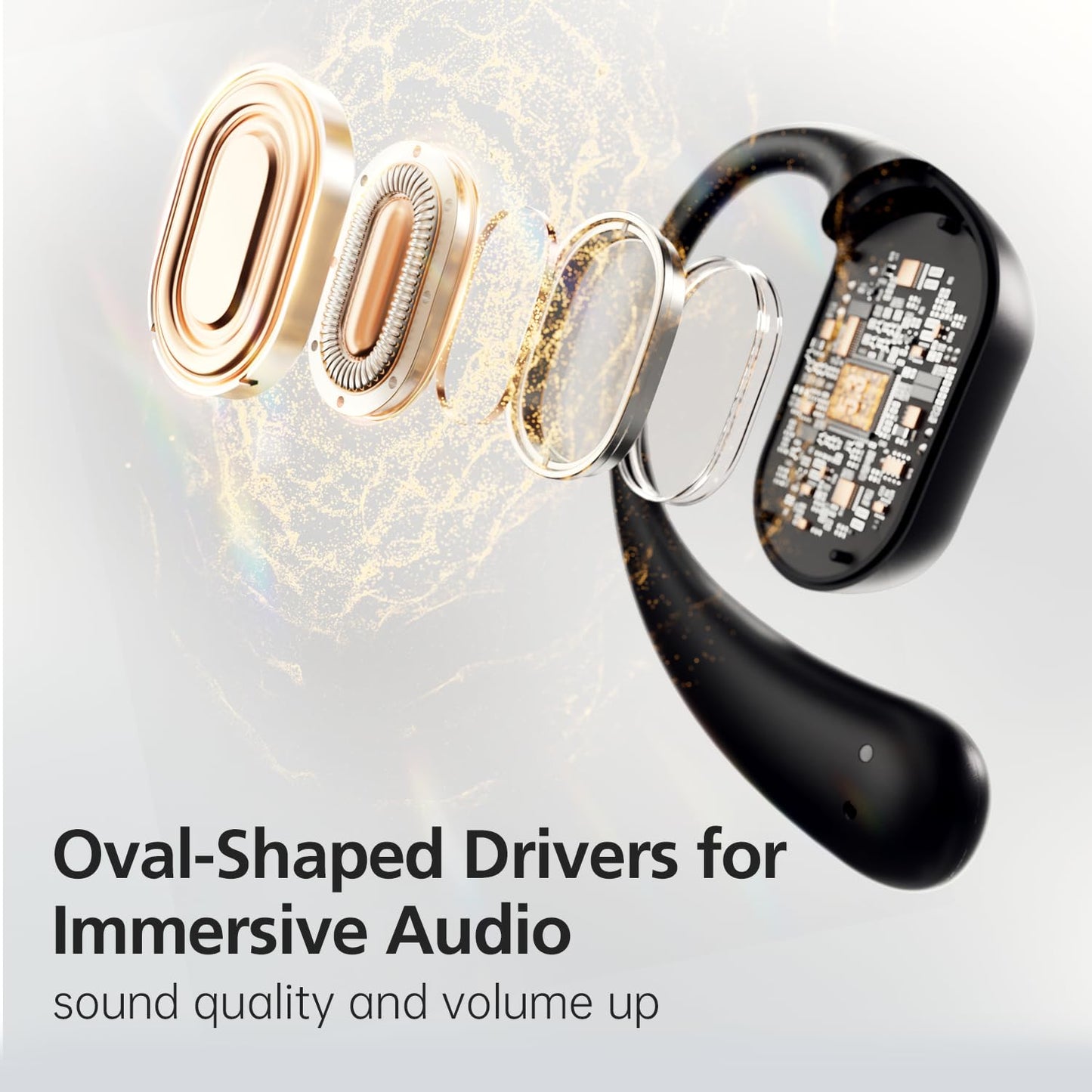 Yistao Open Ear Headphones with 35 Hours Playtime, True Wireless Air Conduction Earbuds Featuring Ear Hooks, Bluetooth 5.3, IPX6 Waterproof Design…