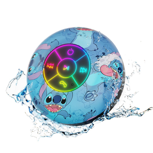 Disney Lilo and Stitch Bluetooth Shower Speaker w/Suction Cup - IPX4 Splash Proof Stitch Speaker for Shower, Baths| Up to 5 HRs Playtime, Built