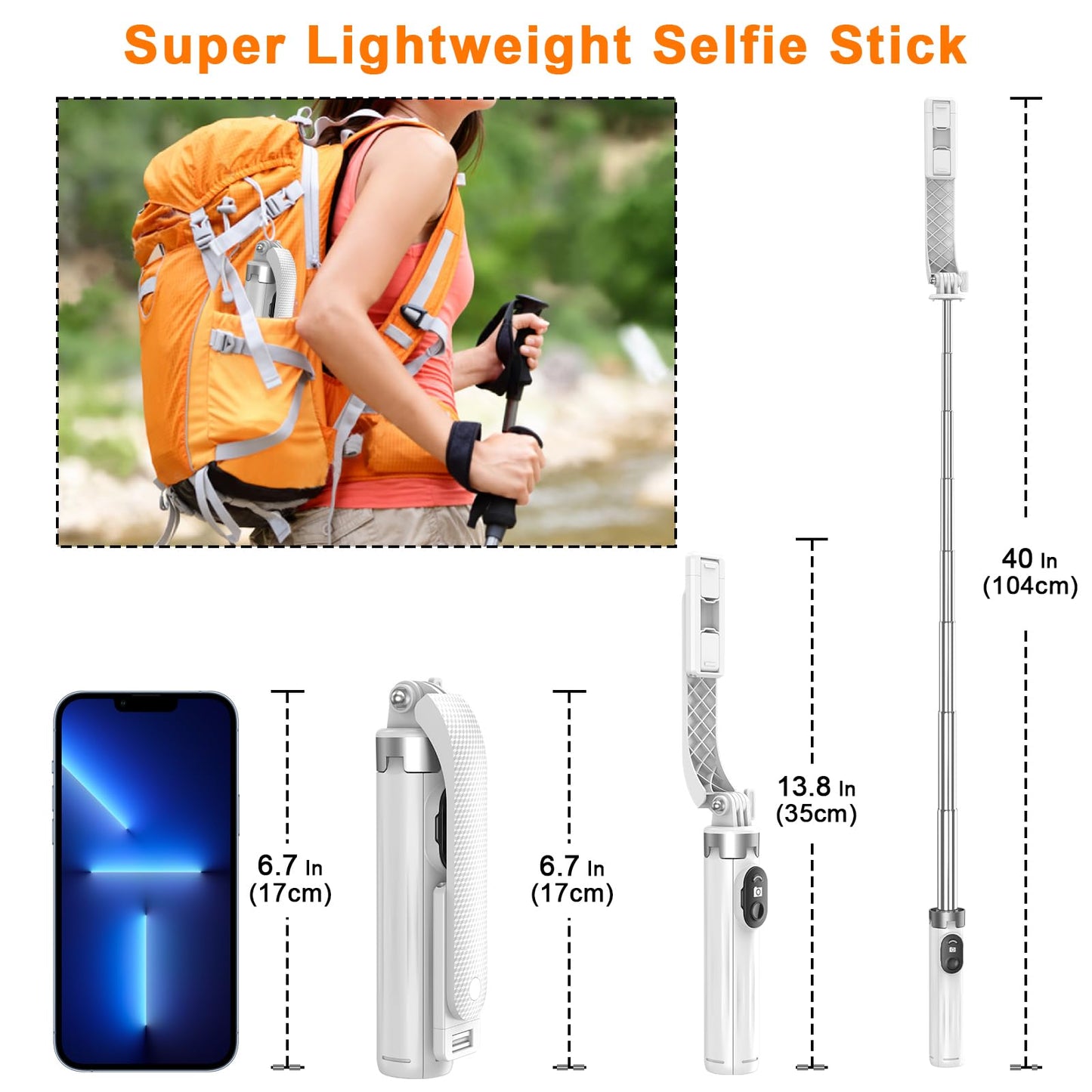 Phone Tripod & Selfie Stick, Lightweight All in One Phone Tripods with Wireless Remote, Portable Smartphone Tripod Stand Compatible
