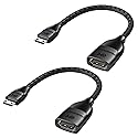 Cable Matters 2-Pack 8K@60Hz / 4K@240Hz Mini HDMI to HDMI Adapter - 6 Inches, with HDR Support for Raspberry Pi Zero and More