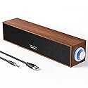 Uakinat Computer Speakers,Wooden Multimedia Digital Speaker,USB Powered 3.5mm AUX PC Speakers,Surround Sound Portable Computer Sound Bar Speaker