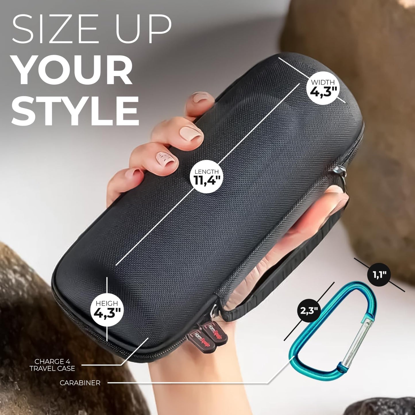 HomEquip Hard Shell Case for JBL Charge 5 / Charge 4 Wireless Waterproof Portable Speaker (case only)