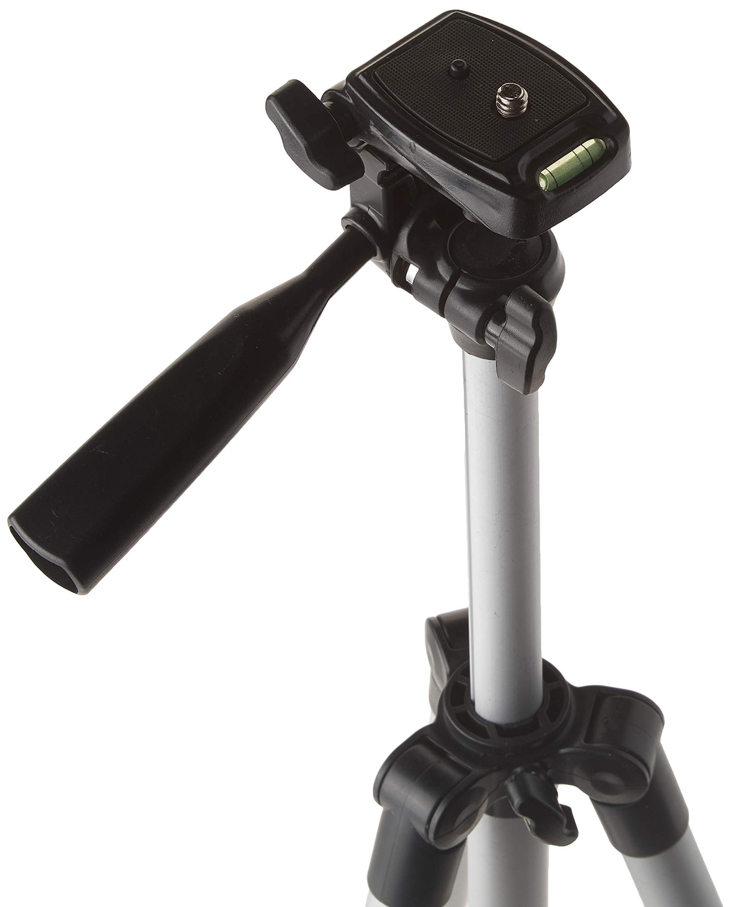 50 Inch Aluminum Camera Tripod with 3-Way Pan Head & Quick-Release Plate - Lightweight DSLR & Mirrorless Tripod with Bubble Level for Photography