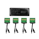 PoE Injector Adapter with 4 PoE Splitters 5.5x2.1mm 12V2A Output, PoE Serial Splitter Kit Comply IEEE 802.3af/at Standard, Total Distance Up to 1312