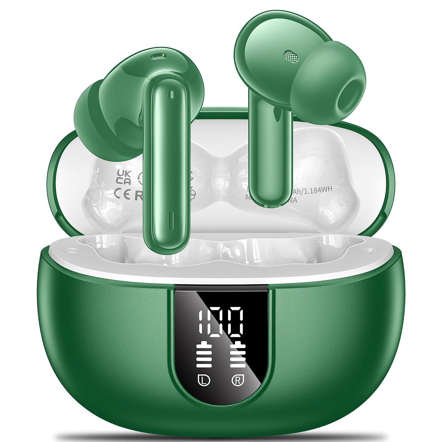 Wireless Earbuds,2024 Wireless Headphones HiFi Stereo Earphones with 4 ENC Noise Canceling Mic, 42Hs Playtime In Ear Earbud,Bluetooth 5.3 Sport