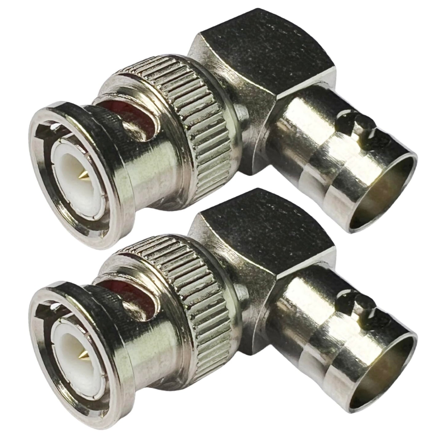 CESS BNC Right Angle Adapter - Male to Female & Female to Male Elbow (2 Pack)