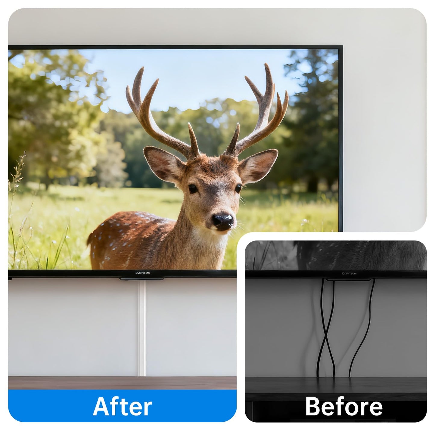 Delamu Cord Hider, Cord Covers for 3-4 Wires on Wall, Large Cable Hider Cable Management, Easy Set up Wire Hiders Wire Covers for Cords on Wall, TV