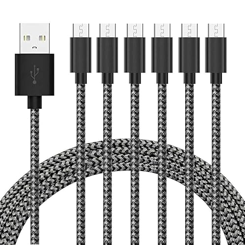 G GOPALA Micro USB Cable Android Charger [6-Pack 5ft] Nylon Braided Fast Sync&Charging Cord for Android, Samsung, Nexus, LG, HTC, Nokia, Sony,