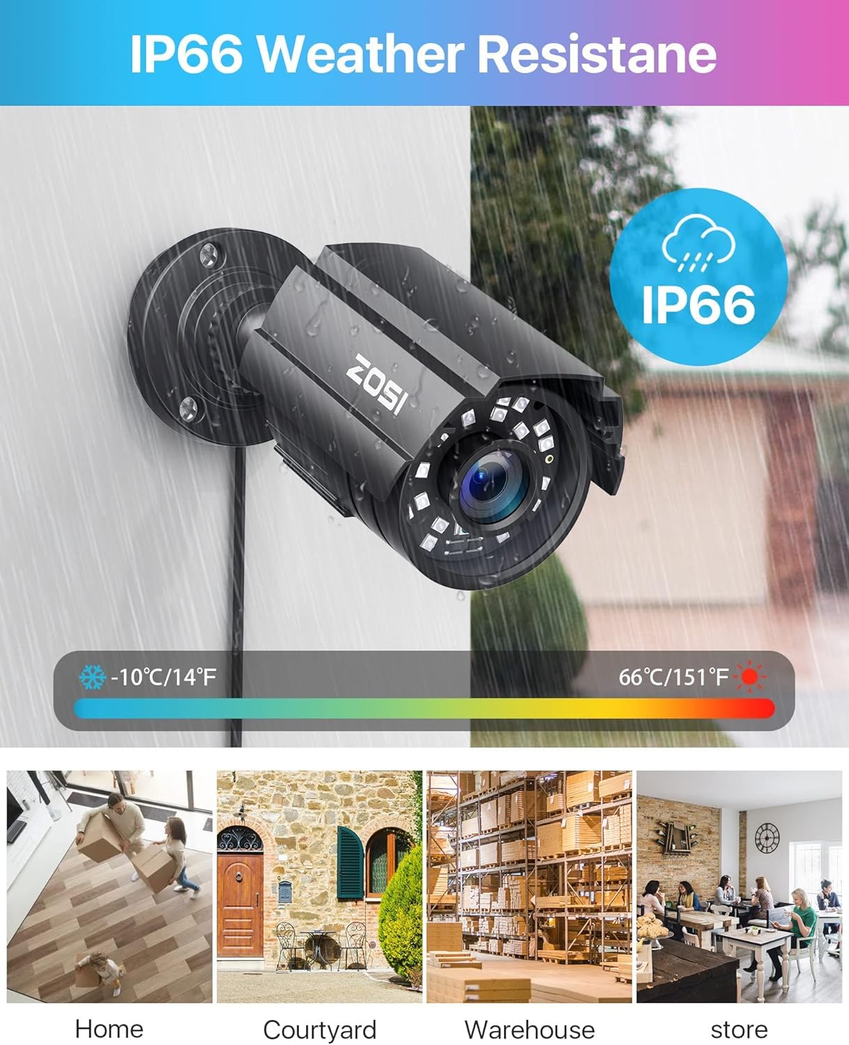 ZOSI 3K Lite 8CH Security Camera System with AI Human/Vehicle Detection, 8pcs 1920TVL 1080p Night Vision Outdoor Indoor Metal Cameras, H.265+ 8Channel