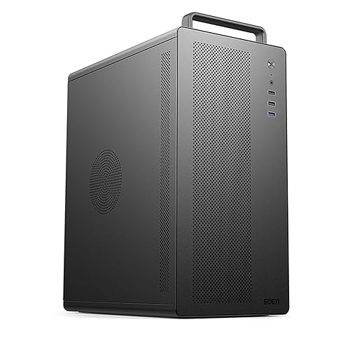 V281 Micro ATX/ITX Computer Case,Multifunctional Pc Case with Handle, Spcc Side Panel Business case, Support 300mm GPU 165mm CPU Cooler (Black)
