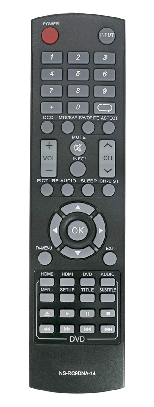 NS-RC9DNA-14 Replace Remote fit for Insignia LED TV DVD Combo NS-28DD310NA15 NS-32DD310NA15 NS-32DD220NA16 NS-32DD200NA14 NS-28DD220NA16