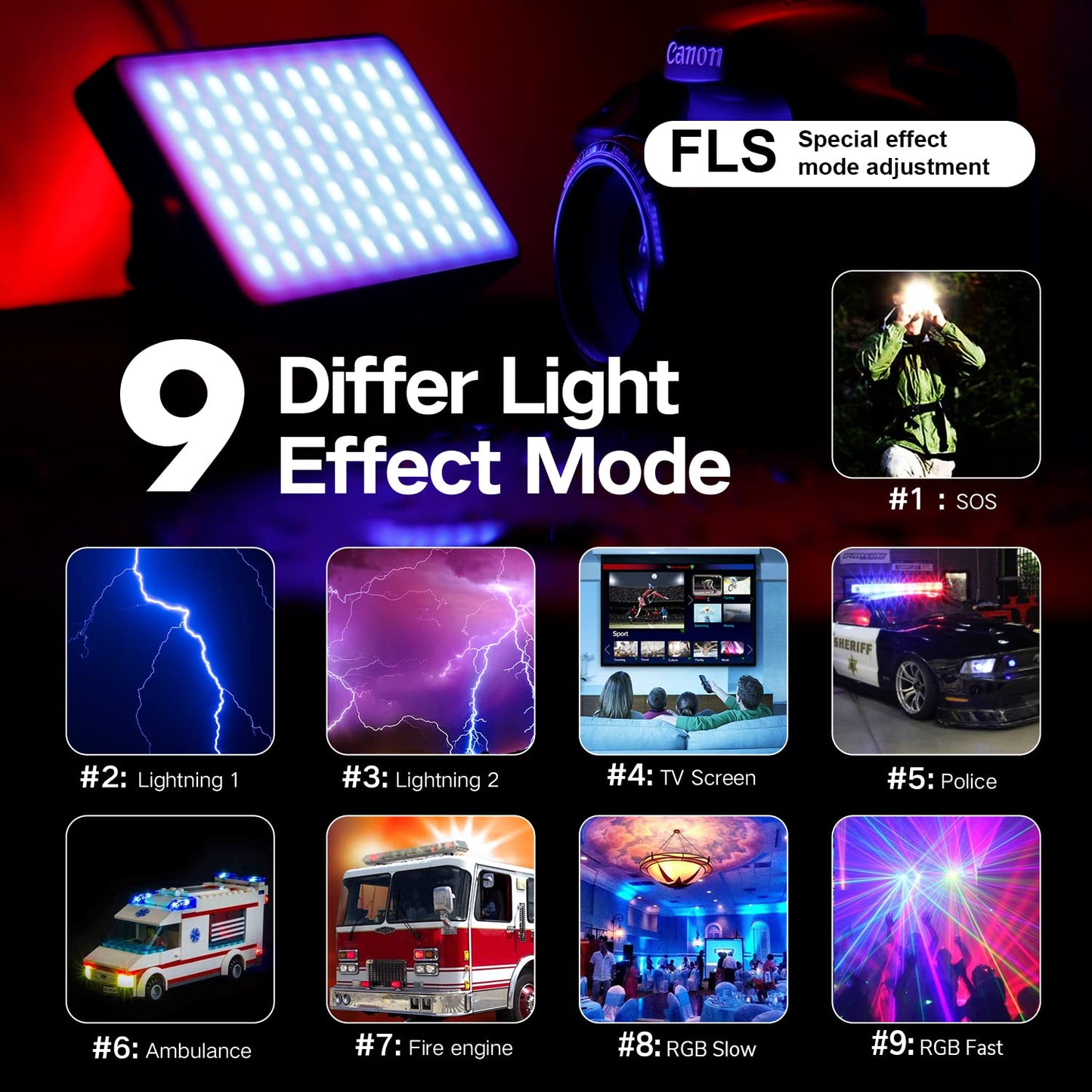 IVISII G2 Pocket RGB Camera Light,Built-in 7200mAh Rechargeable Battery 360°Full Color Gamut 9 Light Effects,2600-10000K LED Video Light Panel