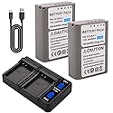 DFTIM 2Pack BLN-1 Battery with Dual Fast Charger Compatible for Olympus BLN-1, BCN-1, for Olympus OM-D E-M1, OM-D E-M5, Pen E-P5 E-M5 MKII