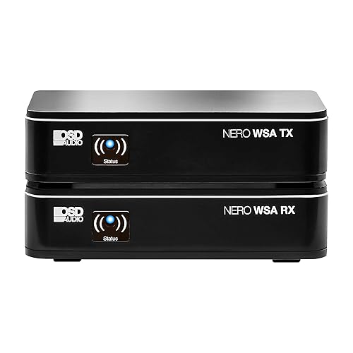 OSD Audio Wireless 5.8G Subwoofer Transmitter/Receiver Kit Dual Source, Diversity Antennas and Brackets Nero WSA