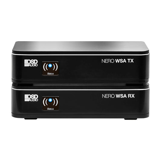 OSD Audio Wireless 5.8G Subwoofer Transmitter/Receiver Kit Dual Source, Diversity Antennas and Brackets Nero WSA