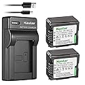 Kastar 2 Battery & Slim USB Charger Replacement for Panasonic VW-VBG070, VW-VBG130, VWVBG260 and SDR-H40, SDR-H80 Series, HDC-HS700, TM700, HS300
