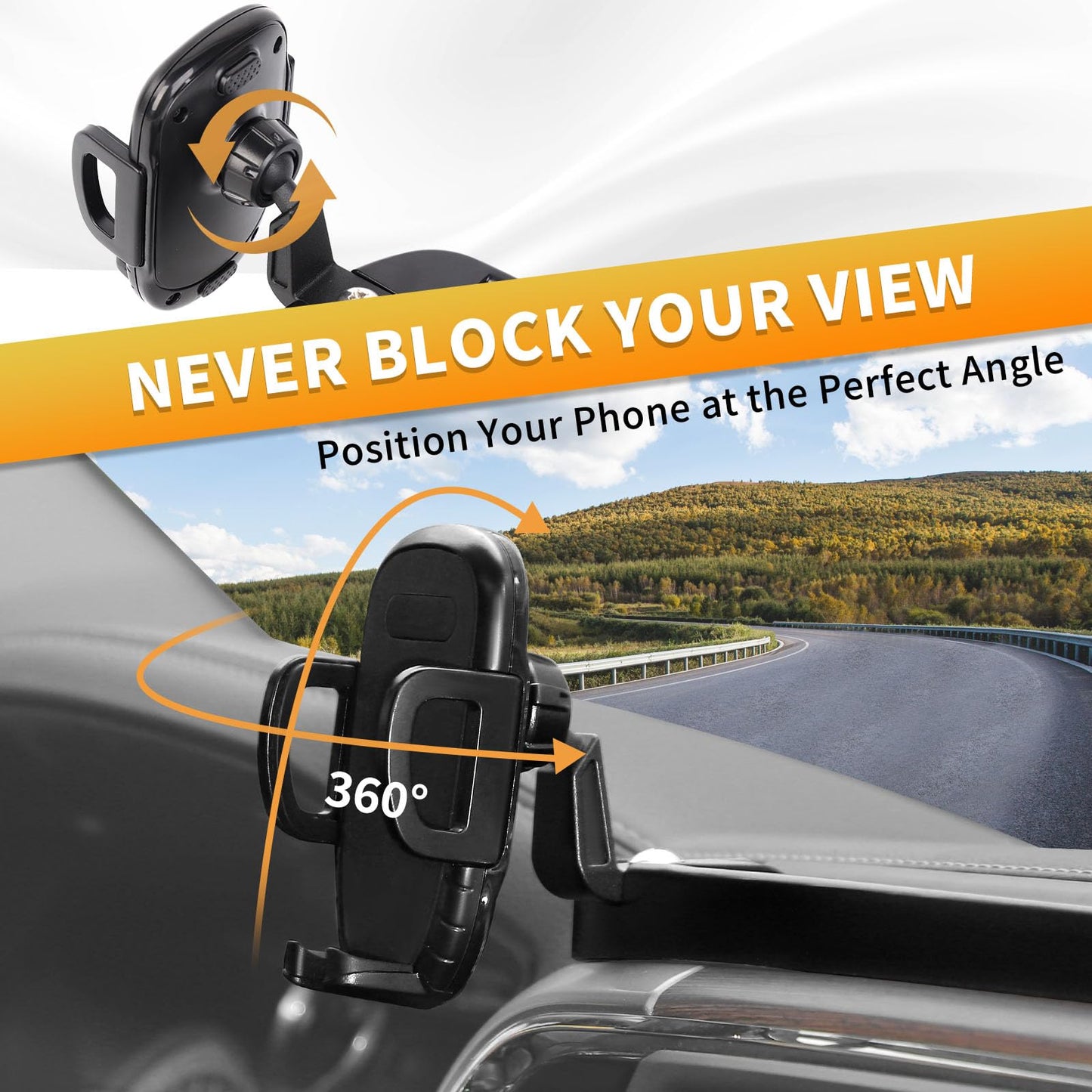 SQQP Multi-Mount Dash Phone Holder with Metal Rod for 2012-2017 Dodge RAM, Phone Mount Storage Tray Cellphone System Kit