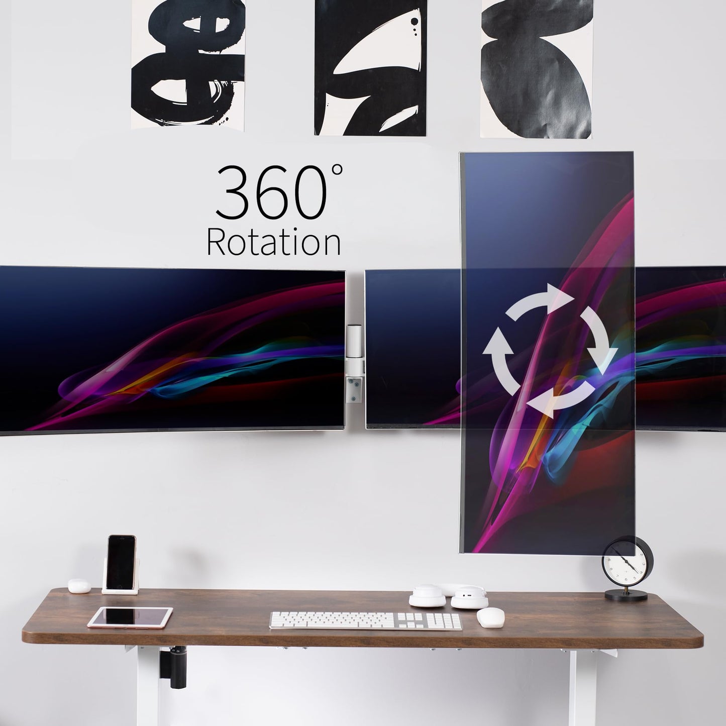 VIVO Premium Dual Ultra Wide LCD LED 27 to 38 inch Monitor Wall Mount, Heavy Duty, Telescoping Arms, Flush Wall Setup, Fits 2 Screens, White