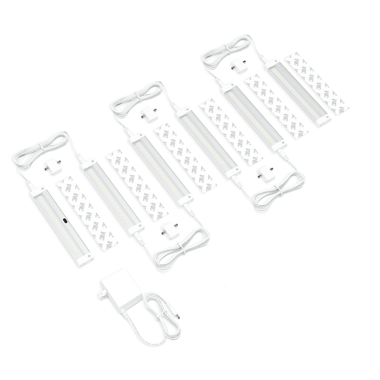EShine Hand Wave Activated Under Cabinet LED Lighting Kit, Dimmable, 6-Pack 7 in - Touchless Dimming Control, White Under Counter Lights for Kitchen