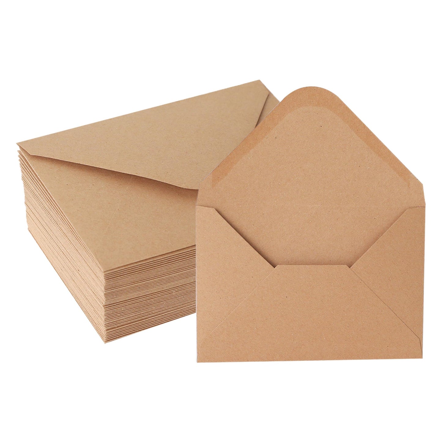 V-flap Kraft Envelopes, 50 Pack, 4 x 6 Inch, A4 Envelopes, Card Envelopes, Brown Envelopes, Kraft Paper Envelopes for Invitations, Postcard Envelopes