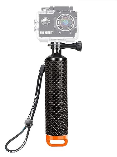 Homeet Handler Floating Hand Grip, Underwater Hand Stick Monopod Pole Compatible with DJI OSMO Action Cameras and Other Sports Camera, Orange