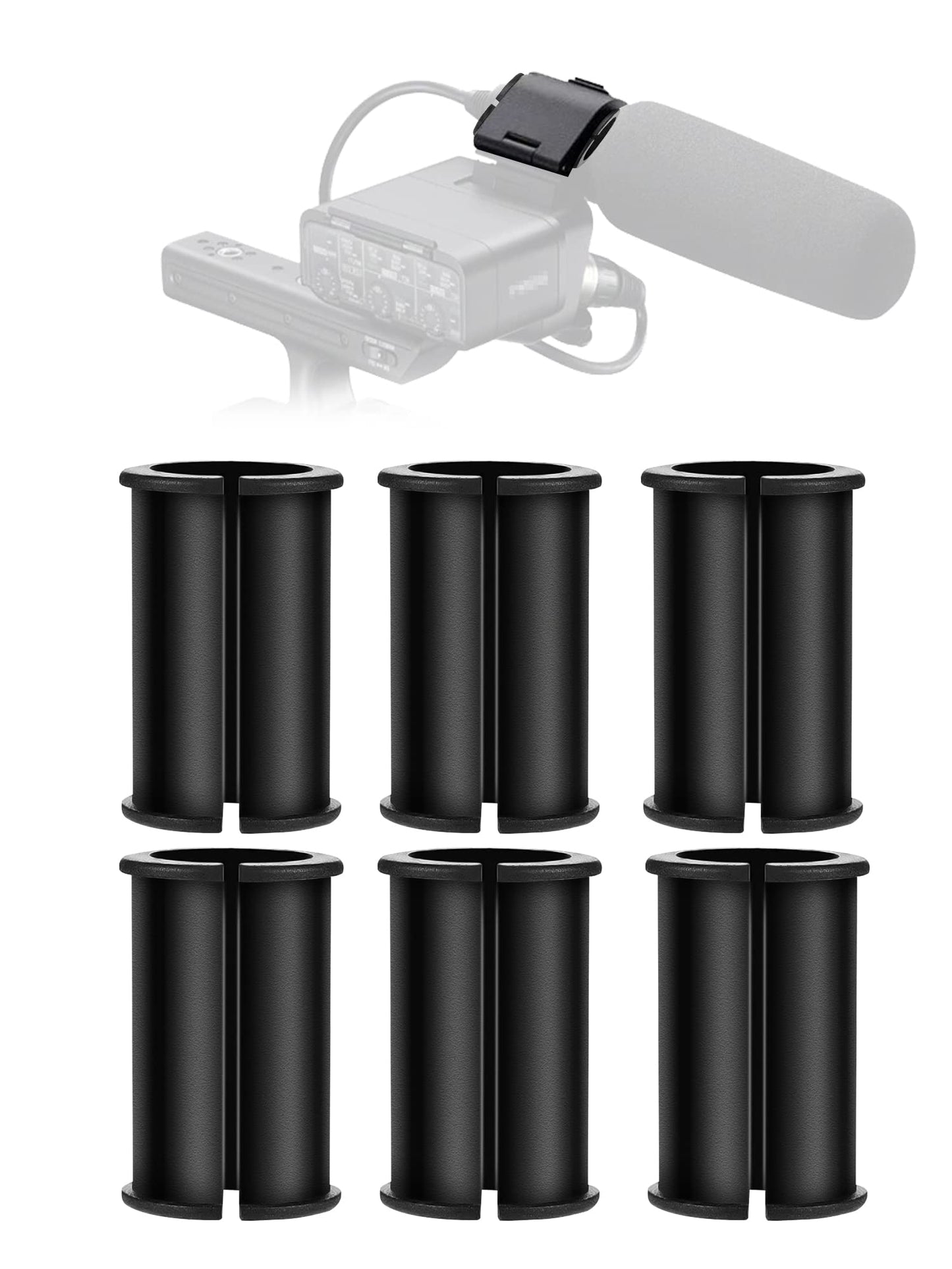 6 Pack Microphone Shock Mount Spacer Rubber Tube Washer Compatible with Sony Camcorder Rode NTG, Sennheiser MKH418 MKH416 MKE600
