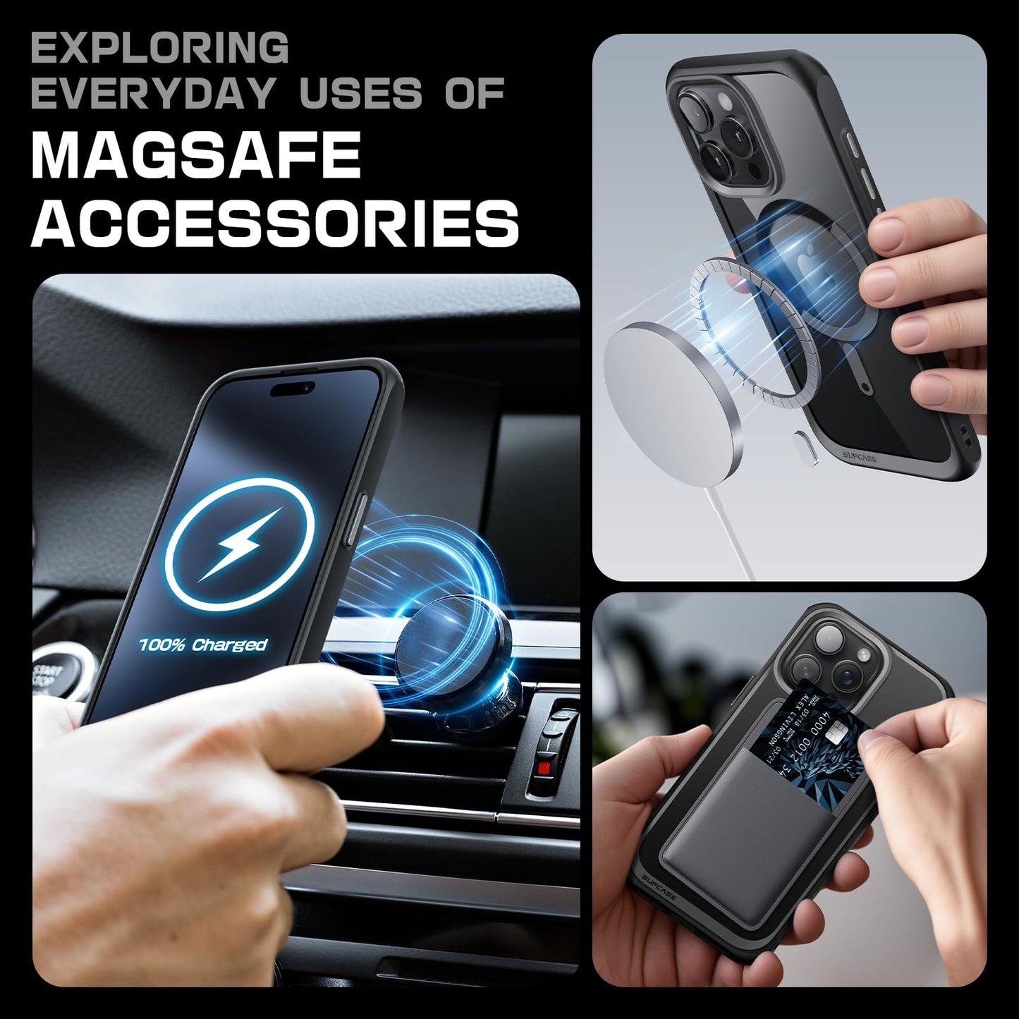 SUPCASE for iPhone 15 Pro Case (Unicorn Beetle Mag), [Compatible with MagSafe] [Military-Grade Protection] Protective Slim Clear Magnetic Shockproof