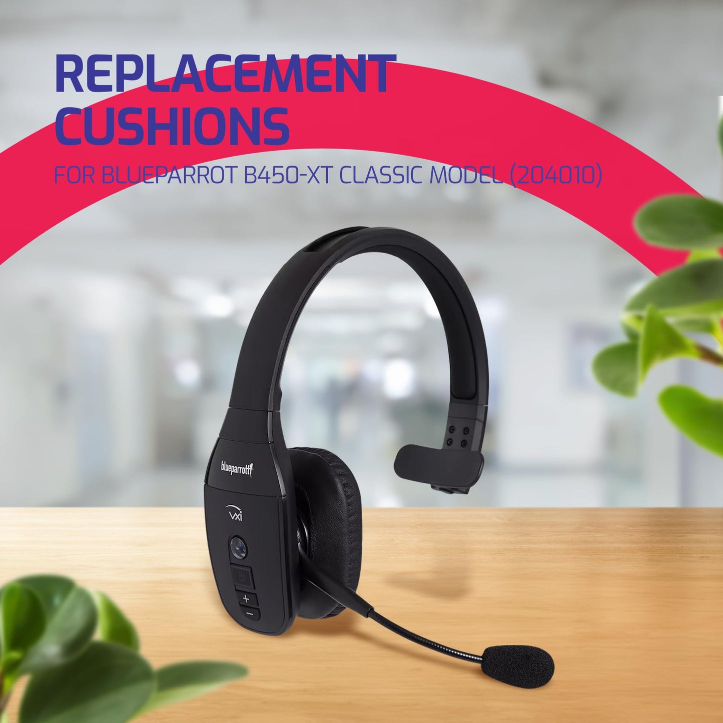 Ear Cushions Kit Made for BlueParrott B450 XT - Extra-Thick Memory-Foam Cushion for All Day Comfort Restores Original Headset Comfort - Ideal for High