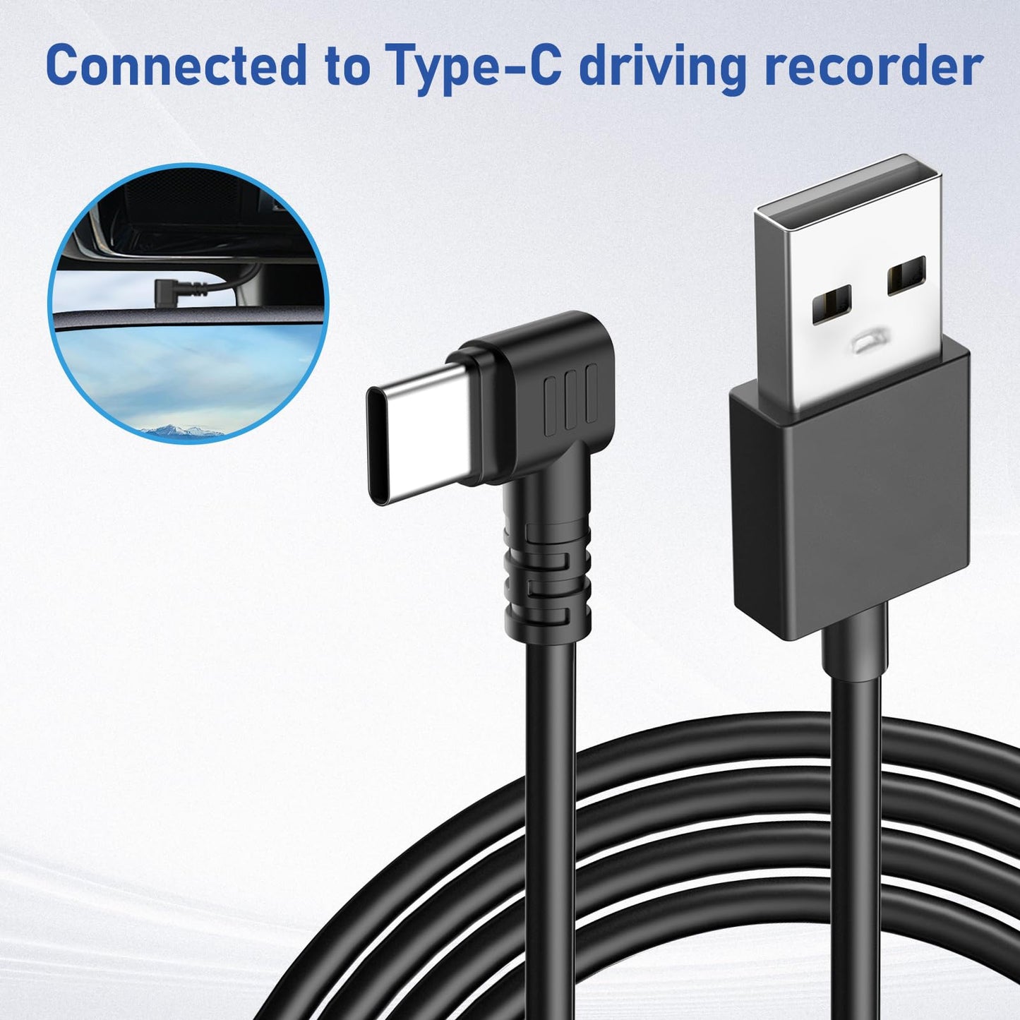 Dash Cam Charging Power Cable, USB-C Car Charging Power Cable, Mini?Type-C Charging Cable, For Dash Cam/Rearview Mirror/Camera Charging Cable (Not
