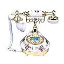 Benotek Corded Antique Landline Telephones, Ceramic Made Old Fashion Home Phone, Classic Decorative Single Line Desk Telephone for Office Decor